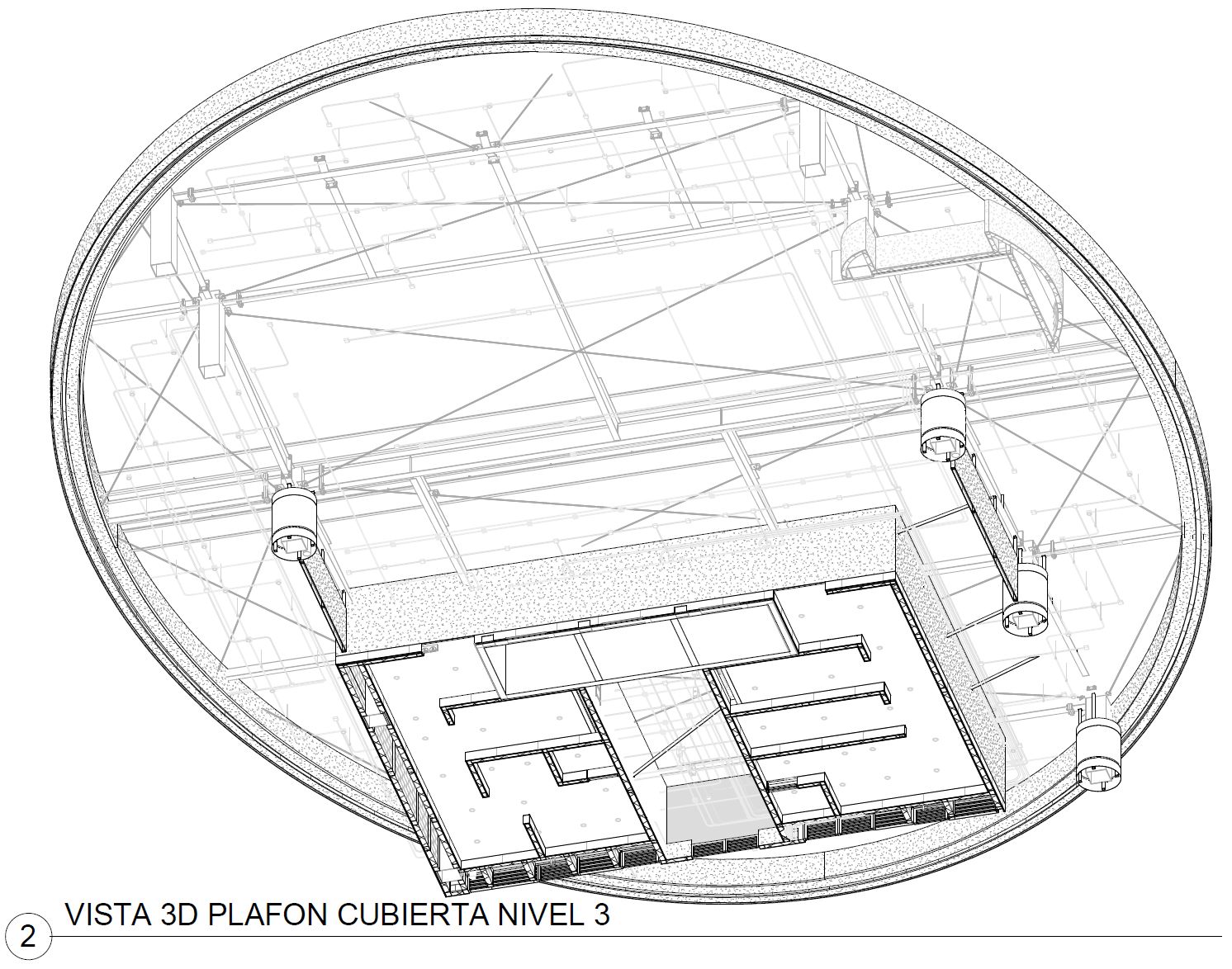 Plano de arquitectura del estacionamiento del Aeropuerto de Guadalajara