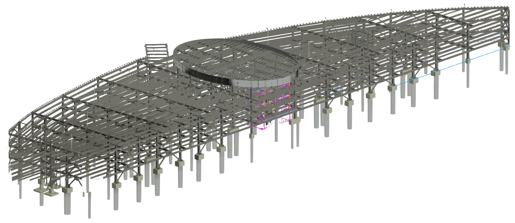 Modelo del estacionamiento circular del Aeropuerto Internacional de Guadalajara