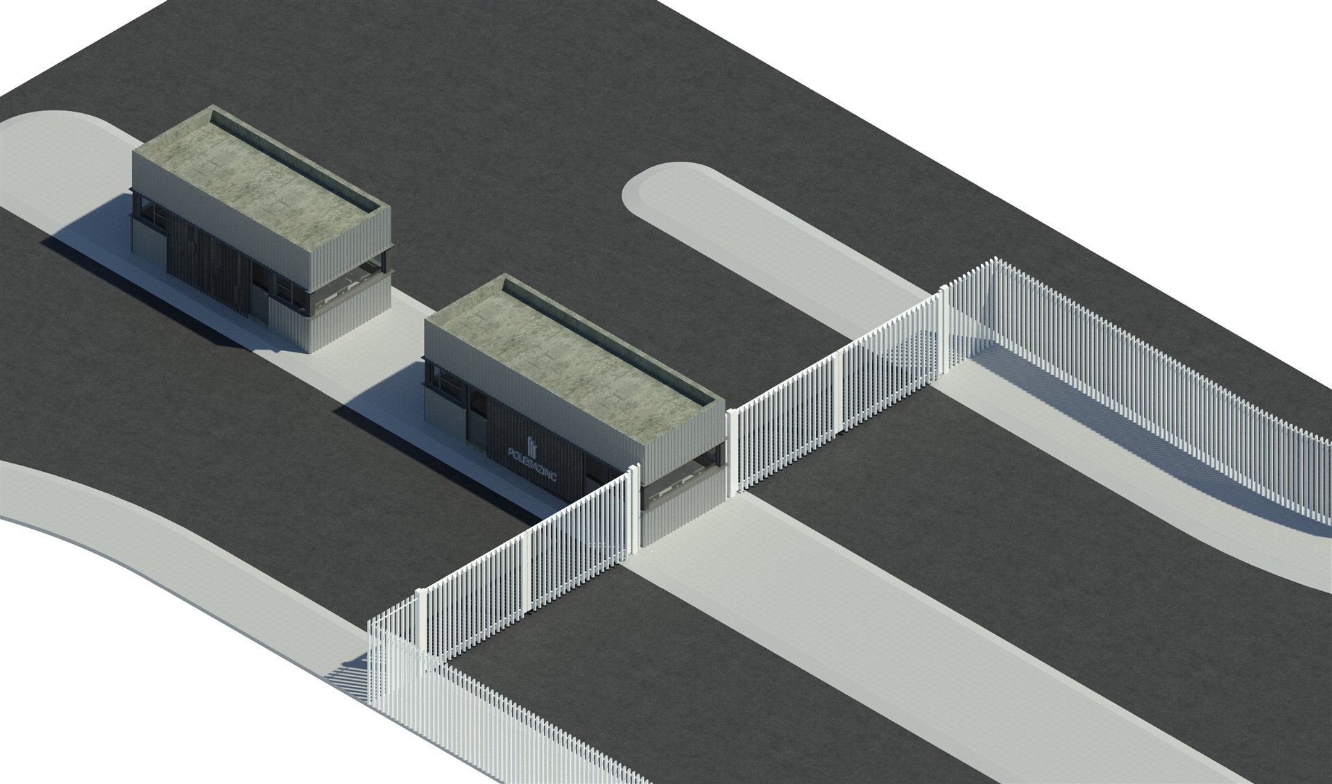 Render del acceso y báscula de Polesa Zinc