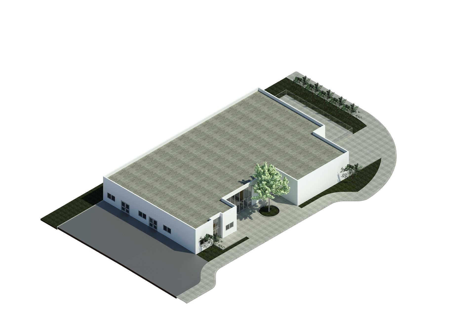 Render 3D del comedor industrial de Polesa Zinc