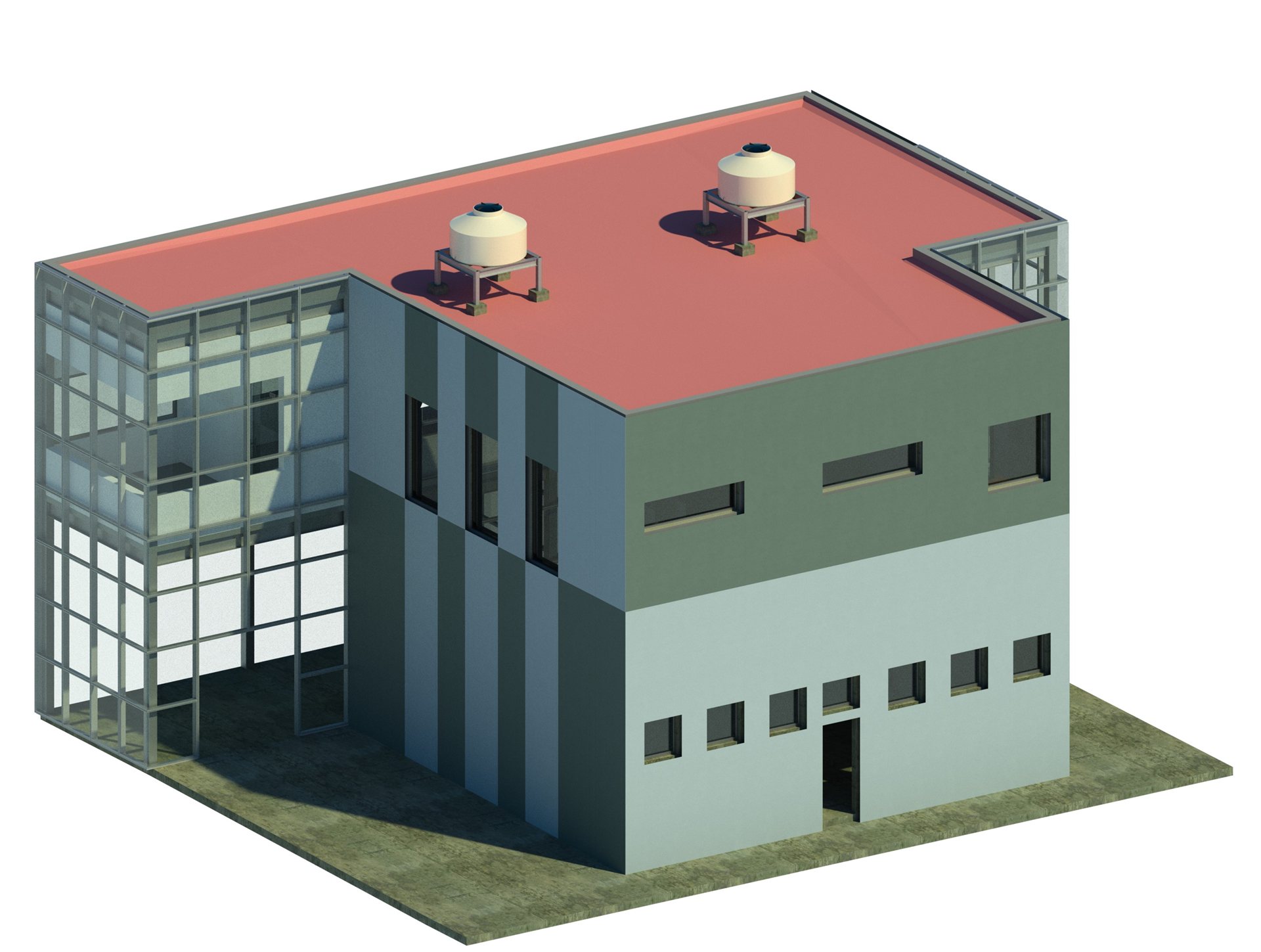 Render exterior de las oficinas Polesa Zinc