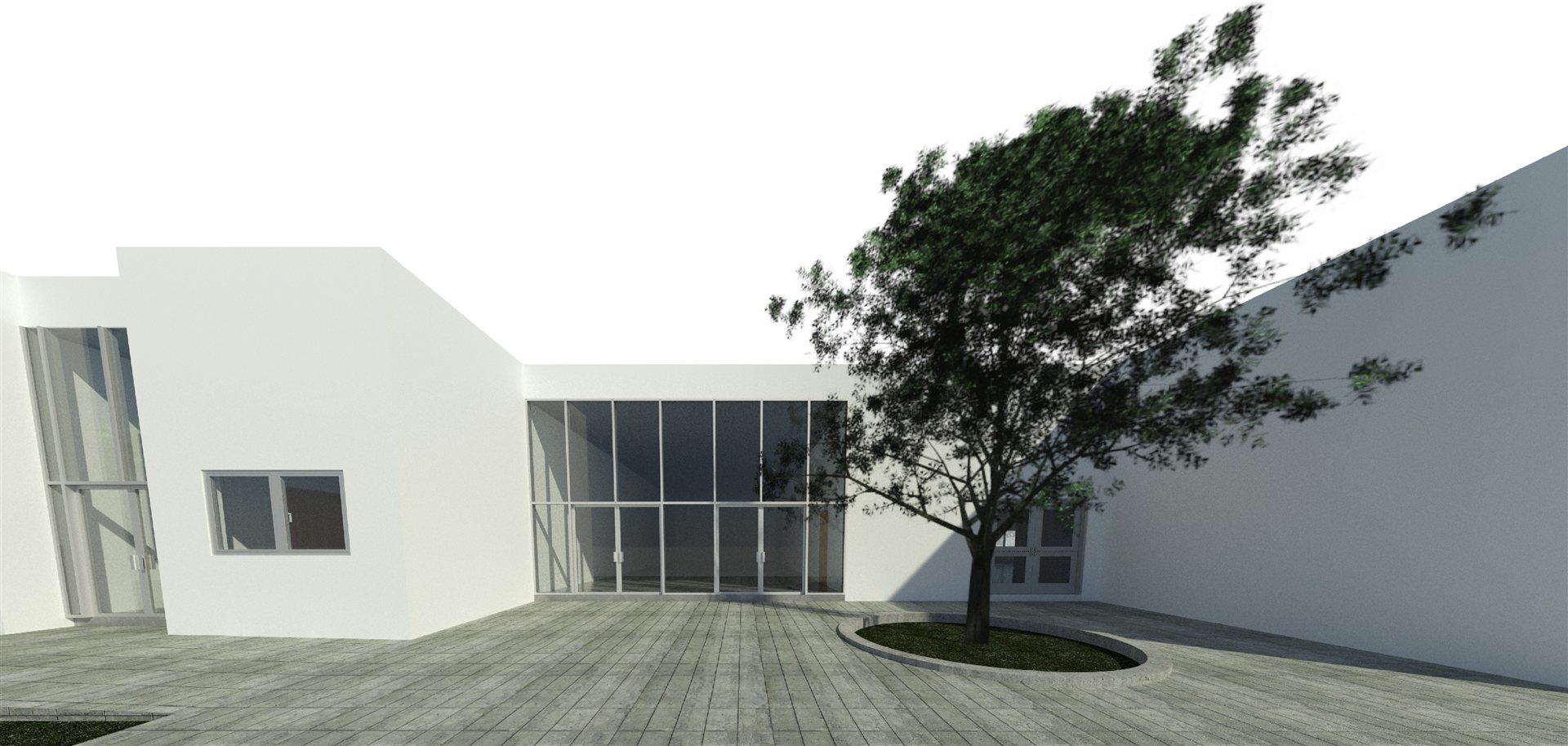 Render del ingreso al comedor de Polesa Zinc