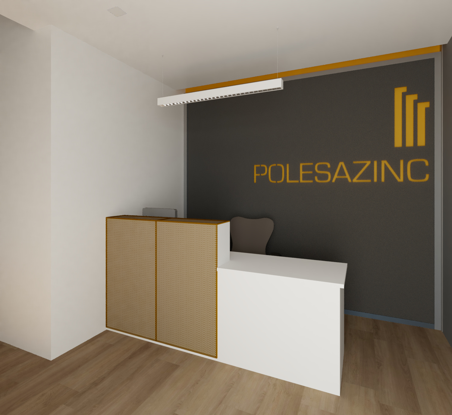 Render de la recepción de Polesa Zinc
